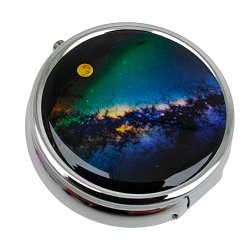 Pill Box Runt Metall Astro Motivfodral med 3 fack