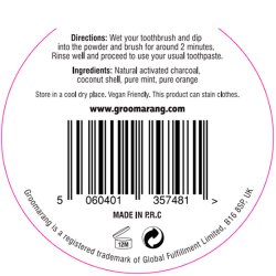 Tandkrmspulver GROOMARANG Aktivt Charcoal och Coconut 15g