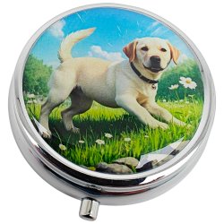 Pilleske Populre Hunde Rund Metal Pilleboks 