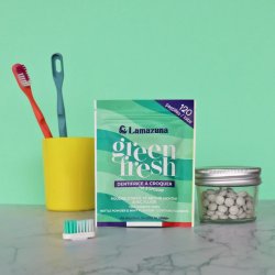 Lamazuna Tandkrmstabletter Green Fresh Nsselpulver &amp; Mintsmak 120 st.