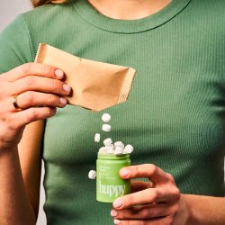 Naturlig Hydroxyapatite tandkrm Tabletter HUPPY Xylitol Peppermint Refill 62 st.