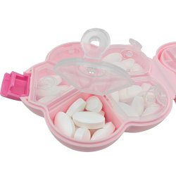 Pilleske Smiley Flower Rummelig Pilleboks med Rumdelere