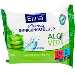 ELINA Plejende Renseservietter med Aloe Vera 20x21cm  20 stk.