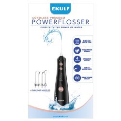 EKULF PowerFlosser Premium Trdls Mundskyller Black Edition
