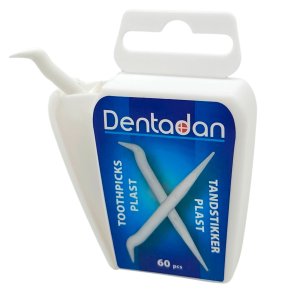 Dentadan Kunststoff-Zahnstocher in praktischer Box 60 PCs.