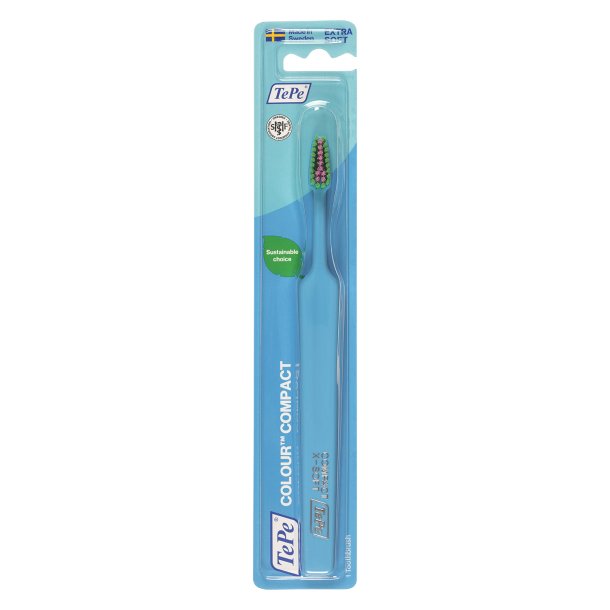 TePe Colour Compact Extra Soft Tandb�rste � ekstra sk�nsom pleje i kompakt format TURKIS