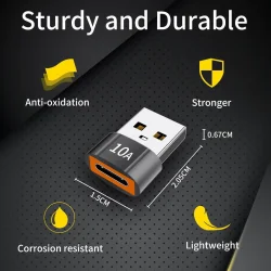 USB-A til USB-C adapter 10A � Hurtiglading og dataoverføring