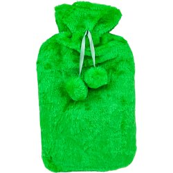 Warmwaterkruik Klassiek Pluizige Overtrek &amp; Pompons 2 liter