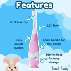 BRUSH-BABY BabySonic Pink Eltandborste � skonsam start p� god munv�rd (0�3 �r)