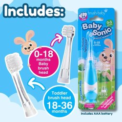 BRUSH-BABY BabySonic elektrisk tandborste Blue (0�3 �r)