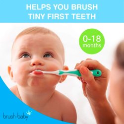 BRUSH-BABY Tandb�rste 0�18 m�neder 1 stk. - Ekstra bl�d tandb�rste til de allerf�rste t�nder