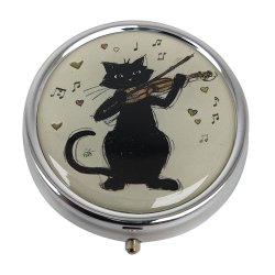 Pilleboks Musical Cats Round Metal 