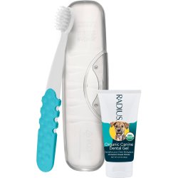 Radius Organic Canine Oral Care Kit til Hvalpe � �kologisk Tandplejes�t med Ekstra Bl�d Tandb�rste