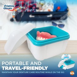 Pristine Gleam Denture Bath � Boîte de rangement et de nettoyage pour prothèses dentaires