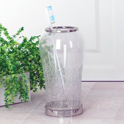 Tandbrsteholder Coyote Crackled Glas &amp; Rustfrit Stl