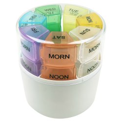 Pilleboks rund uke Pilleboks har plass til 7 pillebokser