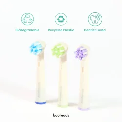 Booheads Biologisk Nedbrydelige Brstehoveder Til Oral-B 3 stk.