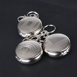 Lomme askebeger nkkelring rund rustfritt stl