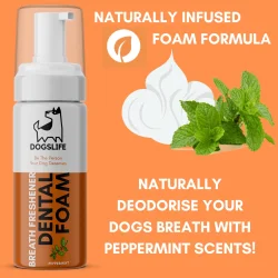 DOGSLIFE Dental Foam Peppermint 150 ml � Einfache tägliche Mundpflege für Hunde