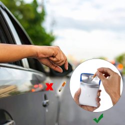 Taschenaschenbecher aus Aluminium und Pappe