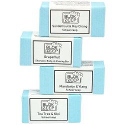 Naturlig barberspe BlokZeep Startpakke med 4 dufter