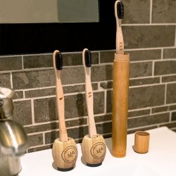 Bambu tandborste + fodral + hllare SMARTLIFECO Travel Kit