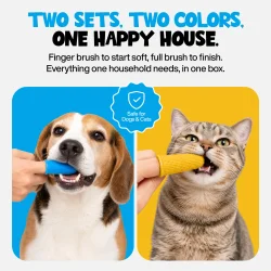 Roofus Pet Dental Kit 6-i-1 � Komplett tandv�rdsset f�r hundar och katter med enzymtandkr�m