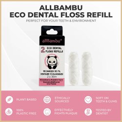 Bredygtig Tandtrd AllBambu Strawberry Refill 2 x 30 mtr.