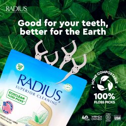 Komposterbara tandtrdsplockar RADIUS EcoClean Floss 50 st.