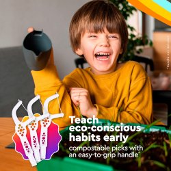 Tandtrd til Brn Kompostbar RADIUS EcoFlex Floss Picks 50 stk.