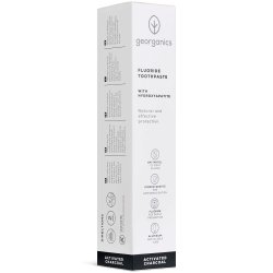 Naturlig Hydroxyapatit tandkrm GEORGANICS aktivt Charcoal och fluor 75 ml