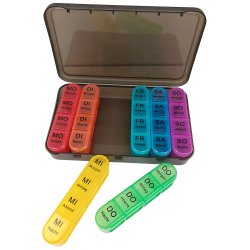 Pilleske Medicinorganisator 7 dage med 4 rum Pilleboks