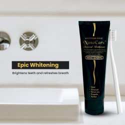 Tandblegning Tandpasta WHITE PEARL NanoCare Black Gold + Xylitol 100g