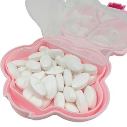 Pilleske Smiley Flower Rummelig Pilleboks med Rumdelere