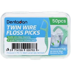 DENTADAN Twin Wire Floss Picks Dobbelttrdet Tandtrdsbjler 50 stk.
