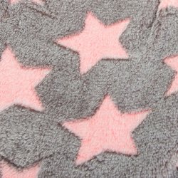 W�rmflasche Sternenmuster in Grau und Rosa - 2 ltr.