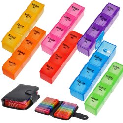 CEPEWA Pillendose, 7 oder 14 Tage Pillenorganisator Kunstleder Etui