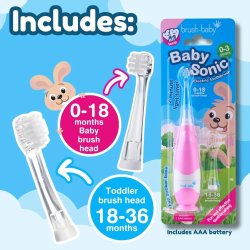 BRUSH-BABY BabySonic Pink Eltandborste � skonsam start p� god munv�rd (0�3 �r)