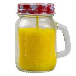 ROWAN Mini Gingham Citronella Mason Jar Candle � bougie anti-moustiques cosy en verre