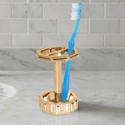 Tandbrsteholder Nu Steel Glitz Gold Resin