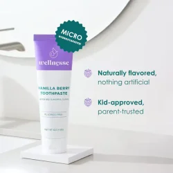 Hydroxyapatite Hammastahna WELLNESSE Vanilla Berry Xylitol Fluorfri 113g