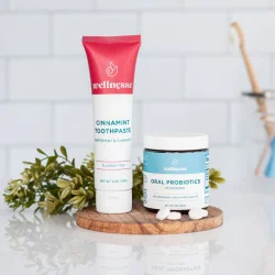 Hydroxyapatite &amp; Xylitol Hammastahna WELLNESSE Peppermint &amp; Cinnamon (Fluoriton) 113g