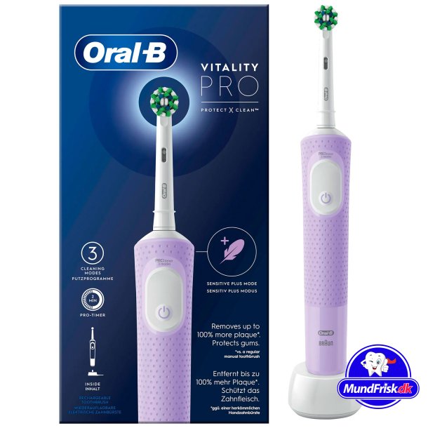 Oral-B Vitality PRO Elektrische Zahnbürste CrossAction Lilac Violet
