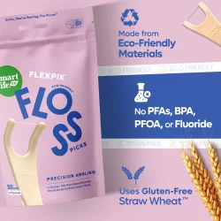 SmartLifEco FlexPik Floss Picks Unflavoured � Bærekraftig tanntråd med frisk mintsmak (50 stk.)
