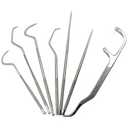 Dentala instrument 7 delar + behllare i rostfritt stl