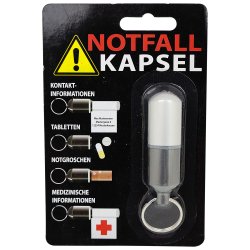 Pill box Nyckelring Notfall Capsule Pill box