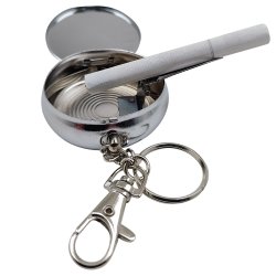 Lomme askebeger nkkelring rund rustfritt stl