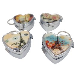 Pilleboks Hjerteformet metall Pilleboks Eiffeltrnet