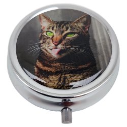 Pilleske Katte Rund Pilleboks Metal