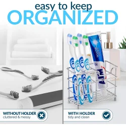 Tandkrm &amp; tandborsthllare Zulay Home Rostfritt Stl